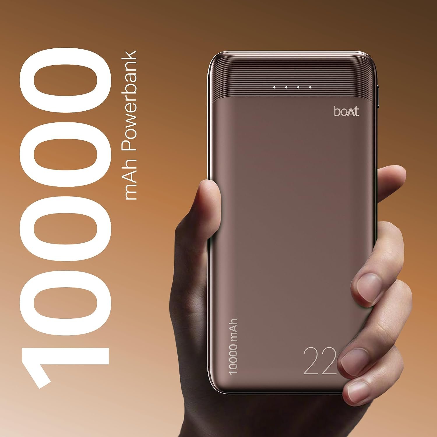 boAt EnergyShroom PB300 Neo 10000mAh Power Bank with 22.5W Fast Charging, 3X Output Ports, Supports Android, iPhone, Tablets, Earbuds (Mocha Brown) - Image 3