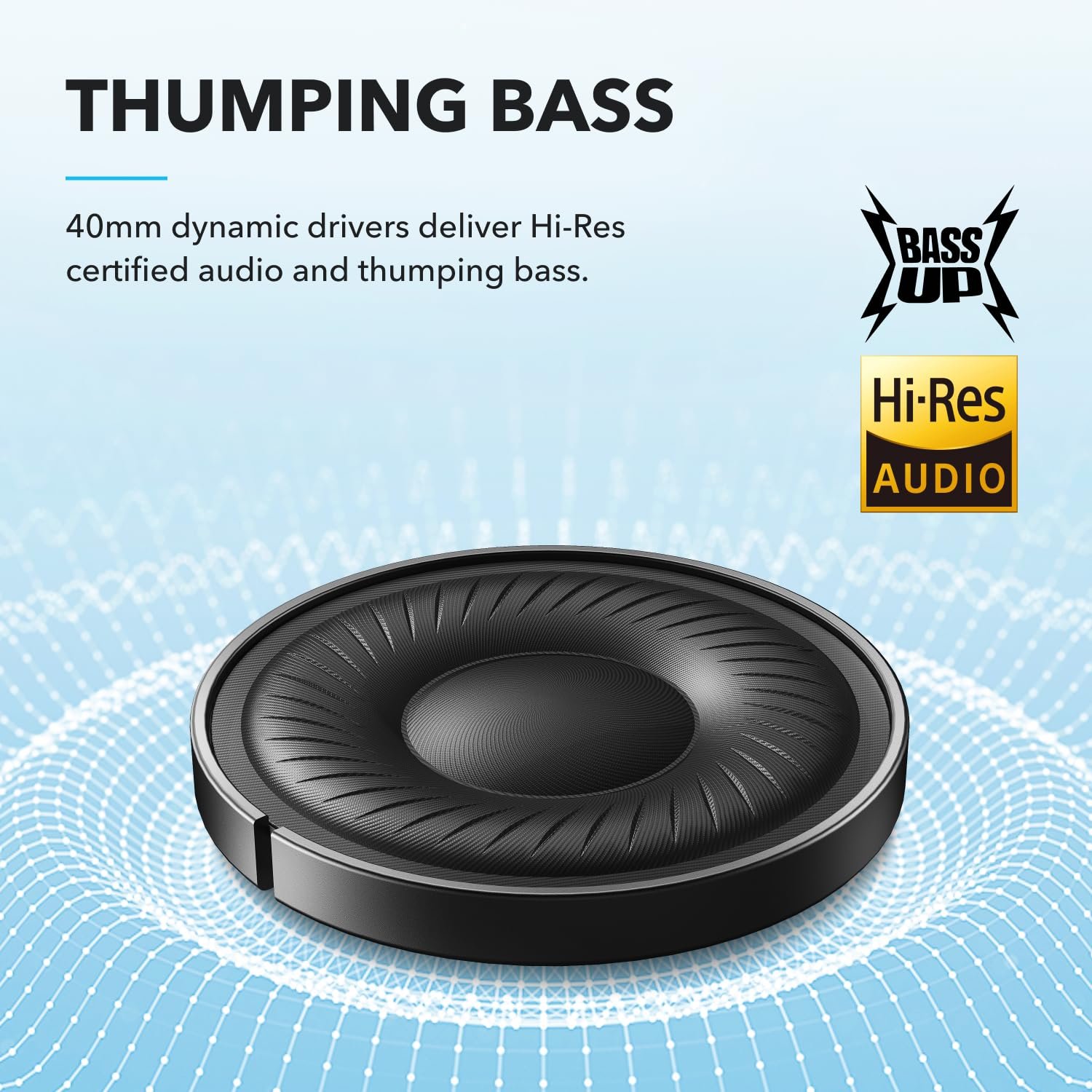 soundcore Q20i by Anker, Over Ear Headphones Bluetooth Wireless Hybrid Active Noise Cancelling Headphones, 40H Long ANC Playtime, Hi-Res Audio, Big Bass, Customizze via an App(White) - Image 3