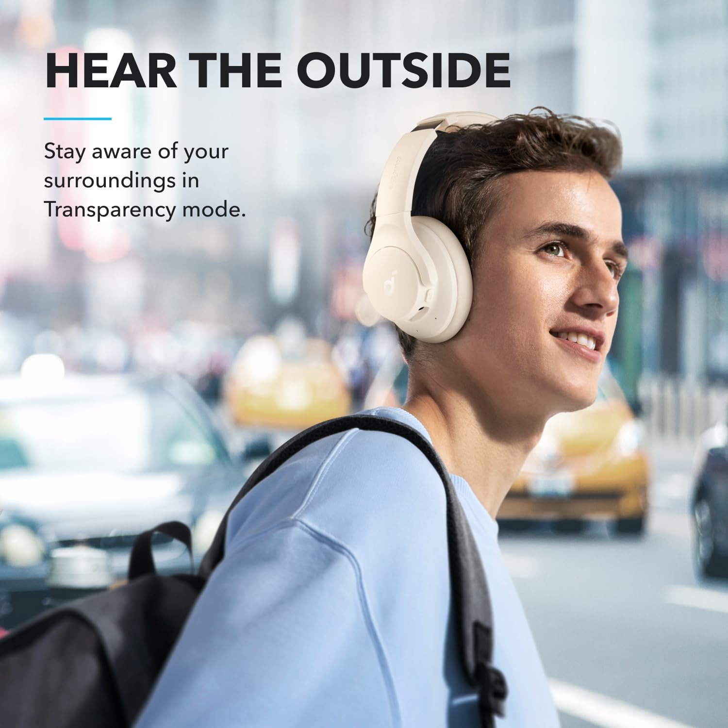soundcore Q20i by Anker, Over Ear Headphones Bluetooth Wireless Hybrid Active Noise Cancelling Headphones, 40H Long ANC Playtime, Hi-Res Audio, Big Bass, Customizze via an App(White) - Image 6